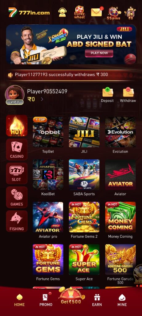 777in game gameplay screen showing features and interactive controls